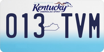 KY license plate 013TVM