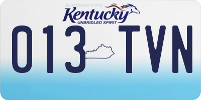 KY license plate 013TVN