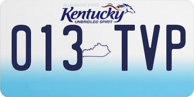 KY license plate 013TVP