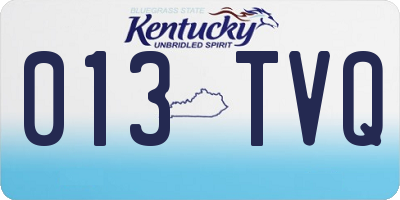 KY license plate 013TVQ