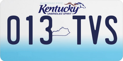 KY license plate 013TVS