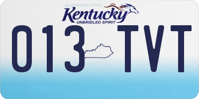 KY license plate 013TVT