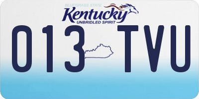 KY license plate 013TVU