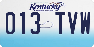 KY license plate 013TVW