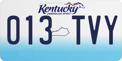 KY license plate 013TVY