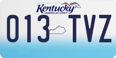KY license plate 013TVZ