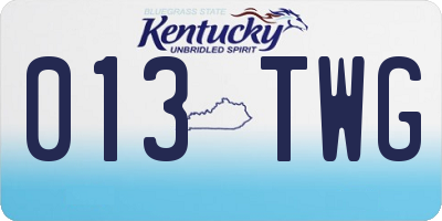 KY license plate 013TWG