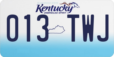 KY license plate 013TWJ