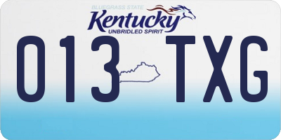 KY license plate 013TXG