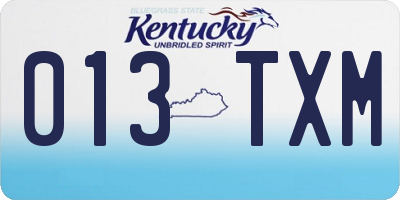 KY license plate 013TXM