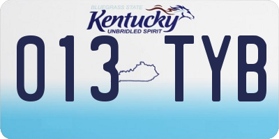 KY license plate 013TYB
