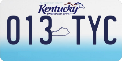 KY license plate 013TYC