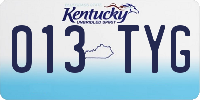 KY license plate 013TYG