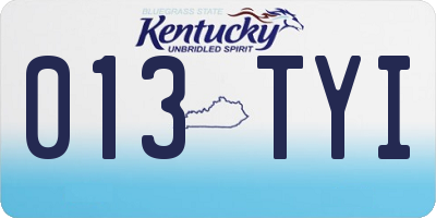KY license plate 013TYI