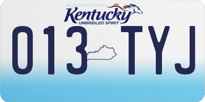 KY license plate 013TYJ
