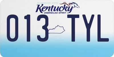 KY license plate 013TYL