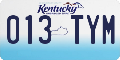 KY license plate 013TYM