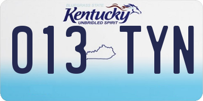 KY license plate 013TYN