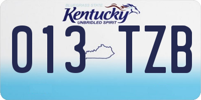 KY license plate 013TZB