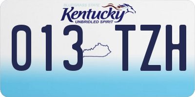 KY license plate 013TZH