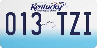 KY license plate 013TZI