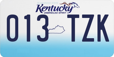 KY license plate 013TZK