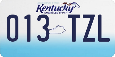 KY license plate 013TZL
