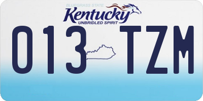 KY license plate 013TZM