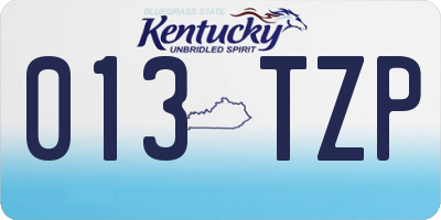 KY license plate 013TZP