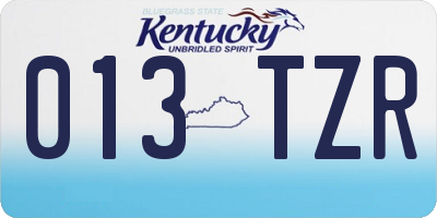 KY license plate 013TZR