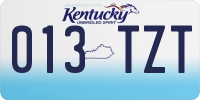 KY license plate 013TZT