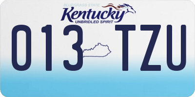 KY license plate 013TZU