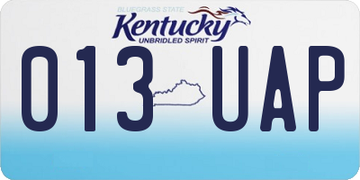 KY license plate 013UAP