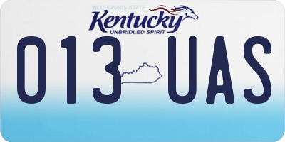 KY license plate 013UAS