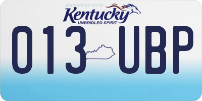 KY license plate 013UBP
