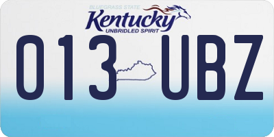 KY license plate 013UBZ