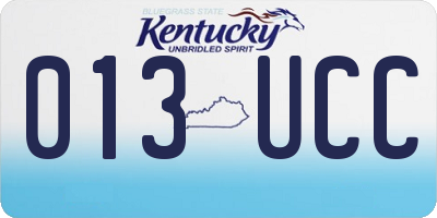 KY license plate 013UCC
