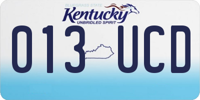 KY license plate 013UCD