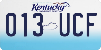 KY license plate 013UCF