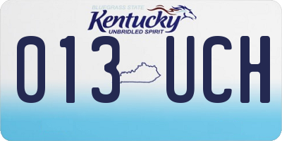 KY license plate 013UCH