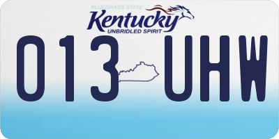 KY license plate 013UHW