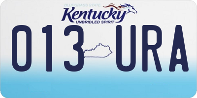 KY license plate 013URA