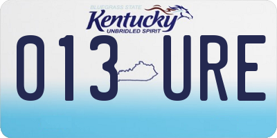 KY license plate 013URE