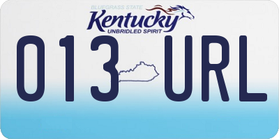 KY license plate 013URL
