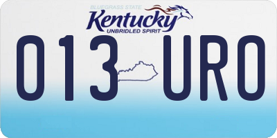 KY license plate 013URO