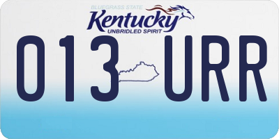 KY license plate 013URR