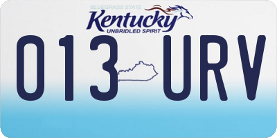 KY license plate 013URV