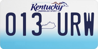 KY license plate 013URW