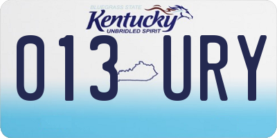 KY license plate 013URY