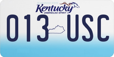 KY license plate 013USC